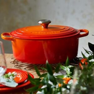 Le Creuset Enameled Cast Iron Signature Oval Dutch Oven, 6.75 qt., Flame