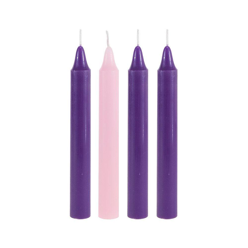 Christmas Advent Unscented 5" x 3/4" Taper Candles Pack of 4