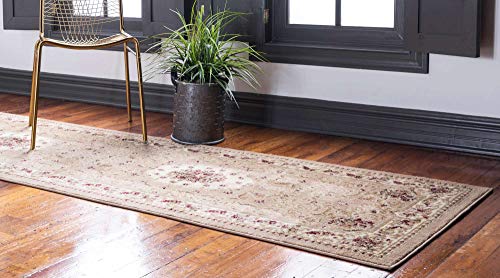 Unique Loom Versailles Collection Traditional Classic Medallion Motif Area Rug (2' 7 x 10' 0 Runner, Tan/ Ivory)