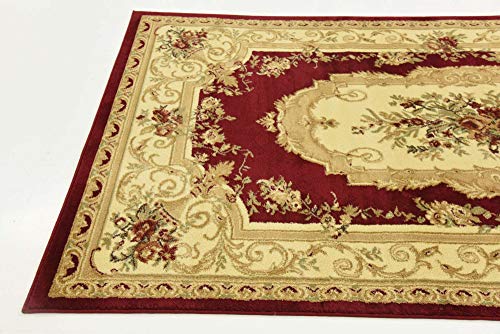 Unique Loom Versailles Collection Traditional Classic Floral Motif Area Rug (5' 0 x 8' 0 Rectangular, Burgundy/ Ivory)