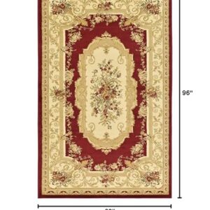 Unique Loom Versailles Collection Traditional Classic Floral Motif Area Rug (5' 0 x 8' 0 Rectangular, Burgundy/ Ivory)