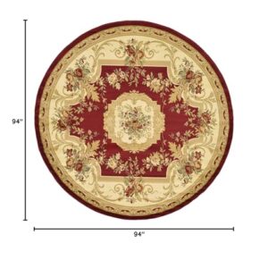 Unique Loom Versailles Collection Traditional Classic Floral Motif Area Rug (8' 0 x 8' 0 Round, Burgundy/ Ivory)