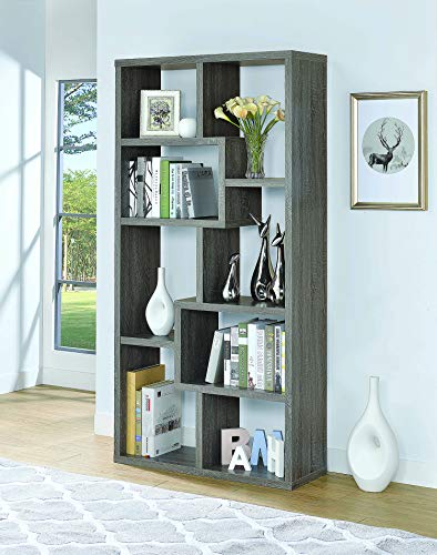 Coaster FINE Furniture Multiple Cubed Rectangular Bookcase Weathered Grey