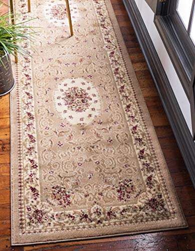 Unique Loom Versailles Collection Traditional Classic Medallion Motif Area Rug (2' 7 x 10' 0 Runner, Tan/ Ivory)