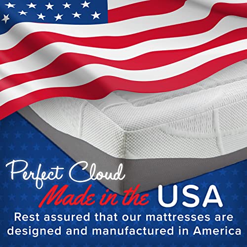 Perfect Cloud Made in The USA Elegance Plush Gel-Infused 12-inch Memory Foam Mattress - Pressure Relieving - Bed-in-a-Box (King)