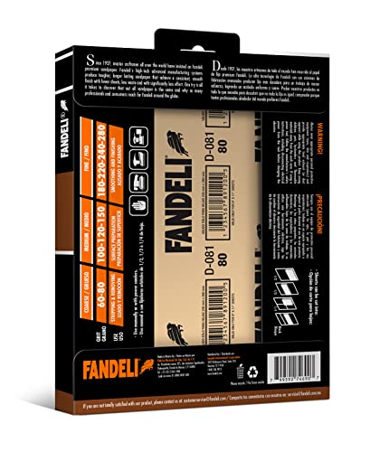 Fandeli | Multi-Purpose Sandpaper | 220 Grit | 25 Sheets of 9'' x 11'' | Metal and Wood Sandpaper | Wall Sandpaper | Hand Sanding | Orbital Sanders