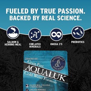 Annamaet Grain-Free Aqualuk Cold Water Fish Formula Dry Dog Food, (Salmon & Herring), 5-lb Bag