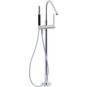 kohler k-t97344-4-cp stillness floor-mount bath filler with handshower, polished chrome