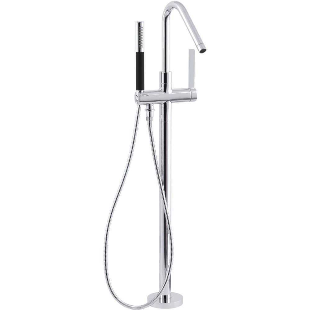 KOHLER K-T97344-4-CP Stillness Floor-Mount Bath Filler with Handshower, Polished Chrome