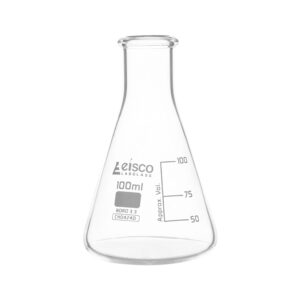 eisco erlenmeyer flask, 100ml - borosilicate glass - narrow neck flasks, conical flasks, glass flasks