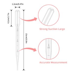 KINGLAKE Plastic Transfer Pipettes 3ML,Essential Oils Pipettes,Graduated,Pack of 100, Makeup Tool