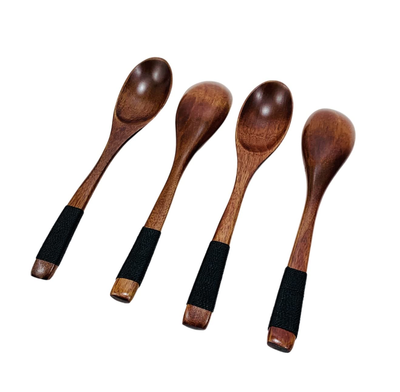 JapanBargain 2685x4, Set of 4 Wooden Dinner Spoons Yogurt Spoons Snack Spoons Ice Cream Spoons Children Spoons, 7-3/4 inch