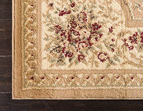 Unique Loom Versailles Collection Traditional Classic Medallion Motif Area Rug (2' 7 x 10' 0 Runner, Tan/ Ivory)