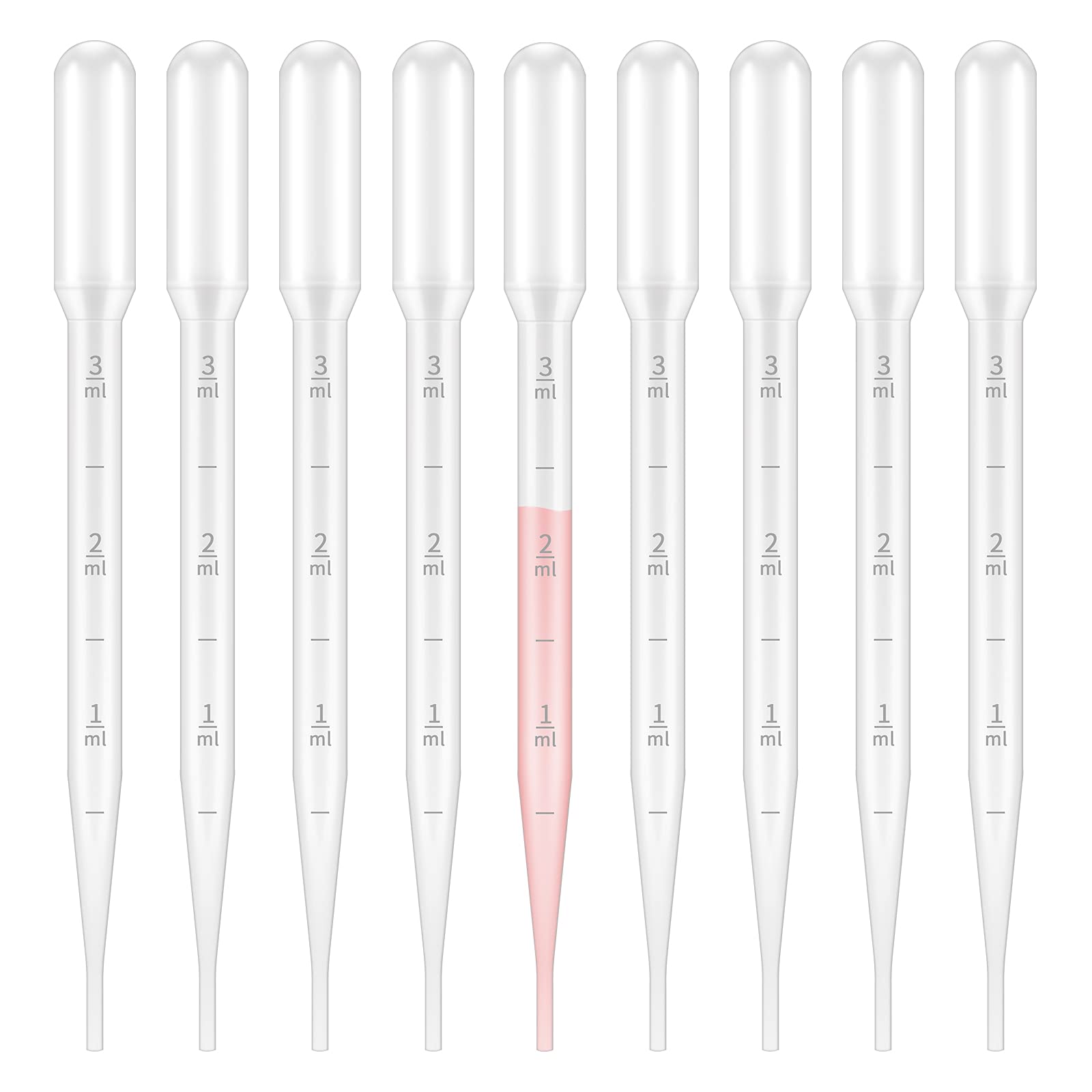 KINGLAKE Plastic Transfer Pipettes 3ML,Essential Oils Pipettes,Graduated,Pack of 100, Makeup Tool