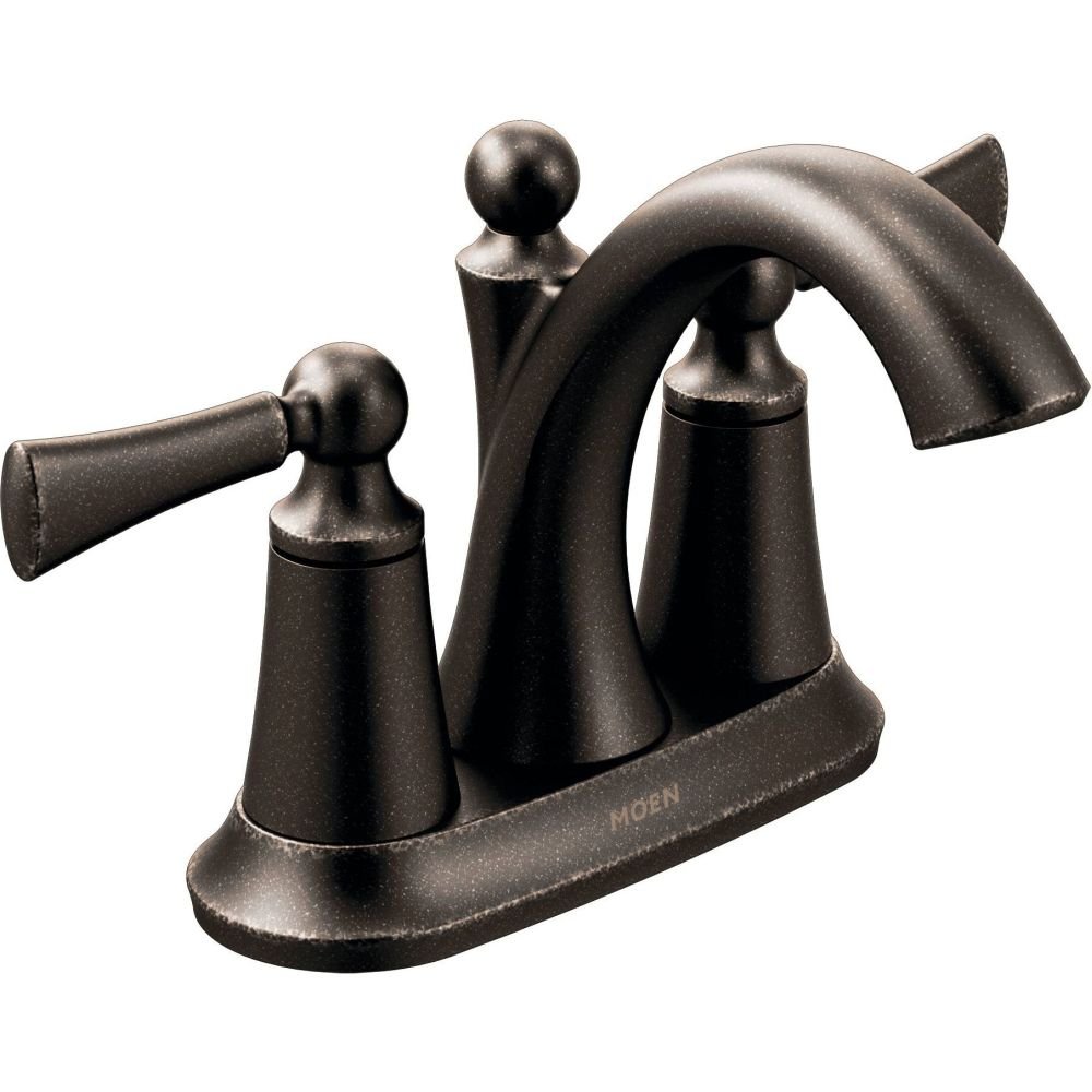 Moen 4505ORB Wynford Two-Handle Centerset High Arc Bathroom Faucet, Oil Rubbed Bronze