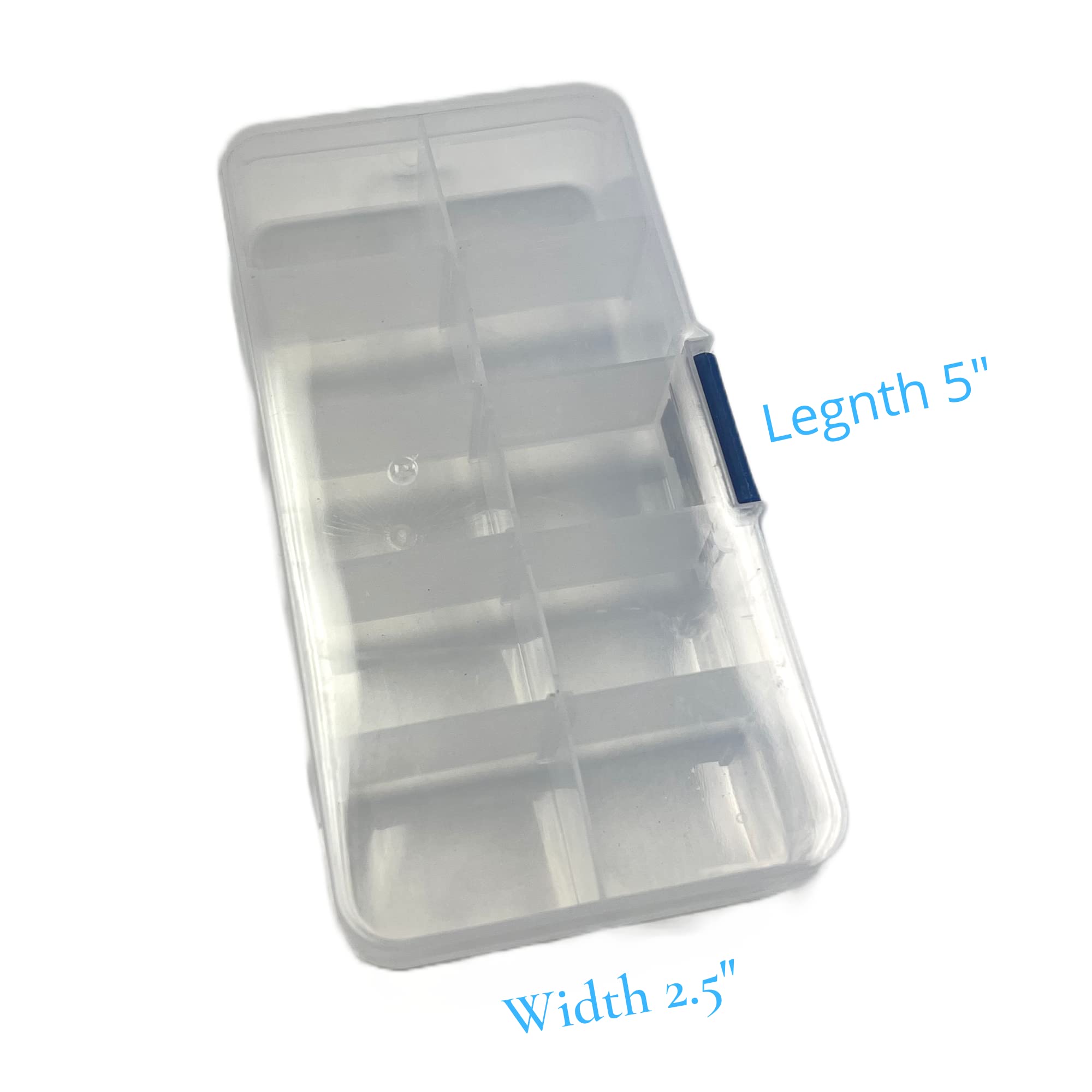 Linpeng Clear Plastic Organizer Box, Adjustable Compartment Dividers, Beads Pills Storage Box 10 Grids, DIY Craft Supplies, Gift for Beaders, Pack of 2