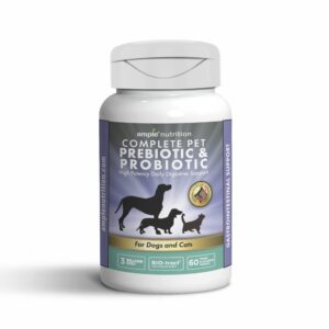 ample nutrition complete pet prebiotic + probiotic for dogs & cats, 60ct pork flavored pearls