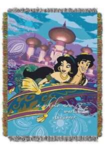 northwest aladdin woven tapestry throw blanket, 48" x 60", a whole new world