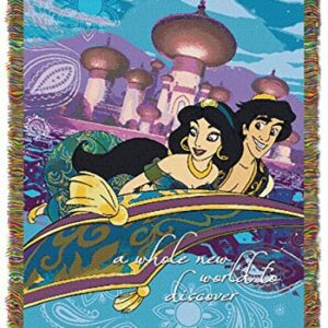 Northwest Aladdin Woven Tapestry Throw Blanket, 48" x 60", A Whole New World