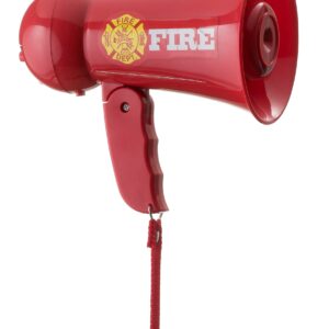 Dress Up America Firefighter Megaphone For Kids - Red Fireman Megaphone Bullhorn With Siren Sound