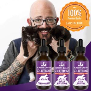 Jackson Galaxy: Ultimate Peacemaker Set - Peacemaker, Bully Solution, & Self-Esteem (2 oz.) - Pet Solution - Can Support Bullying, Self-Confidence, & Sense of Community - All-Natural Formula