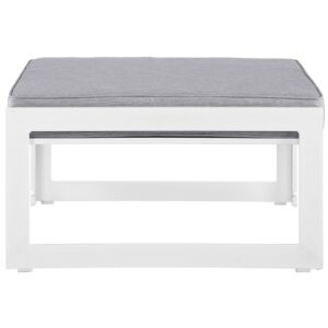 Modway Fortuna Aluminum Outdoor Patio Ottoman in White Gray