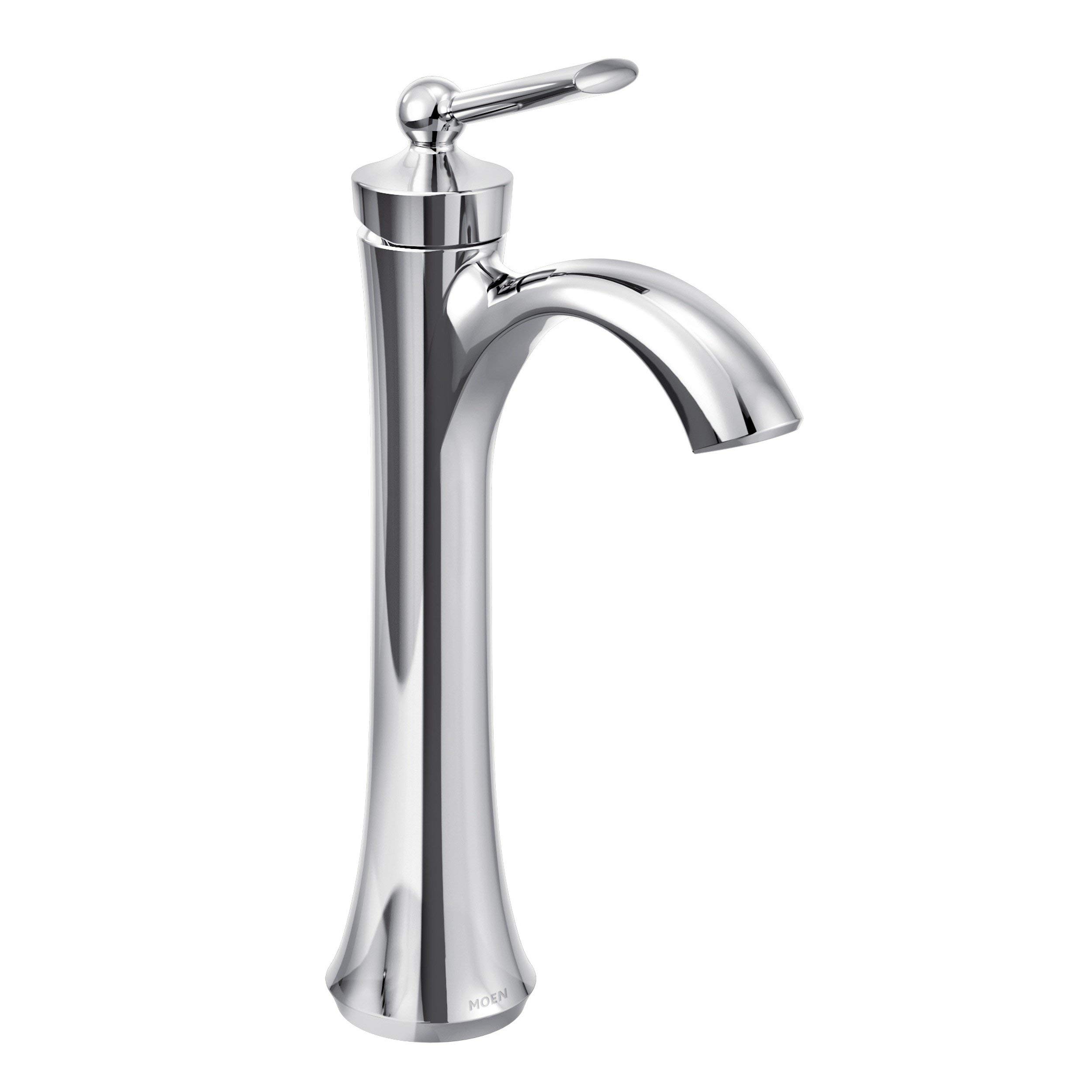 Moen Wynford Chrome One-Handle High Arc Vessel Sink Bathroom Faucet, 4507