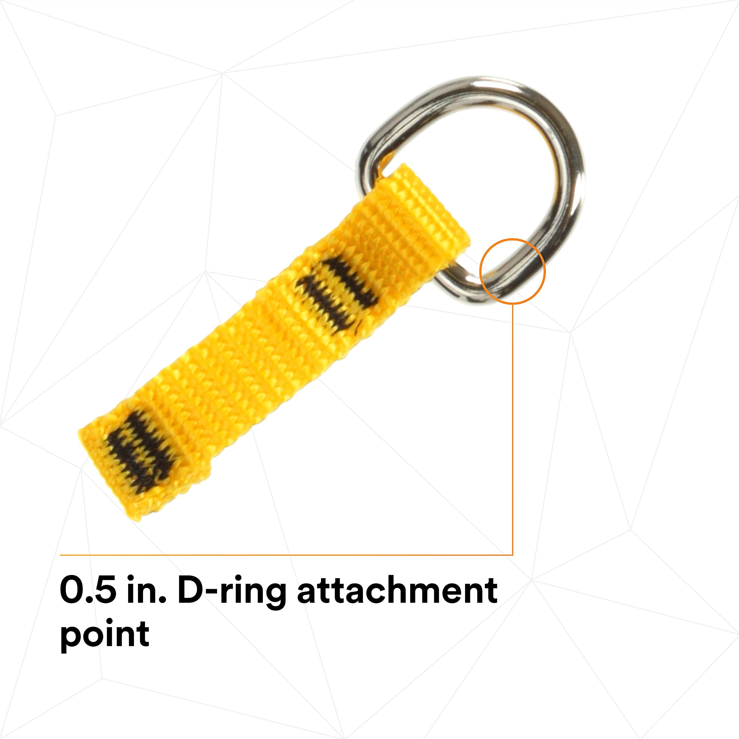 3M DBI-SALA Fall Protection For Tools, 1500003,Attachment Point with Single D-Ring, 05" X 225", On One End For Tools Up To 2 lb.s, 10-Pack