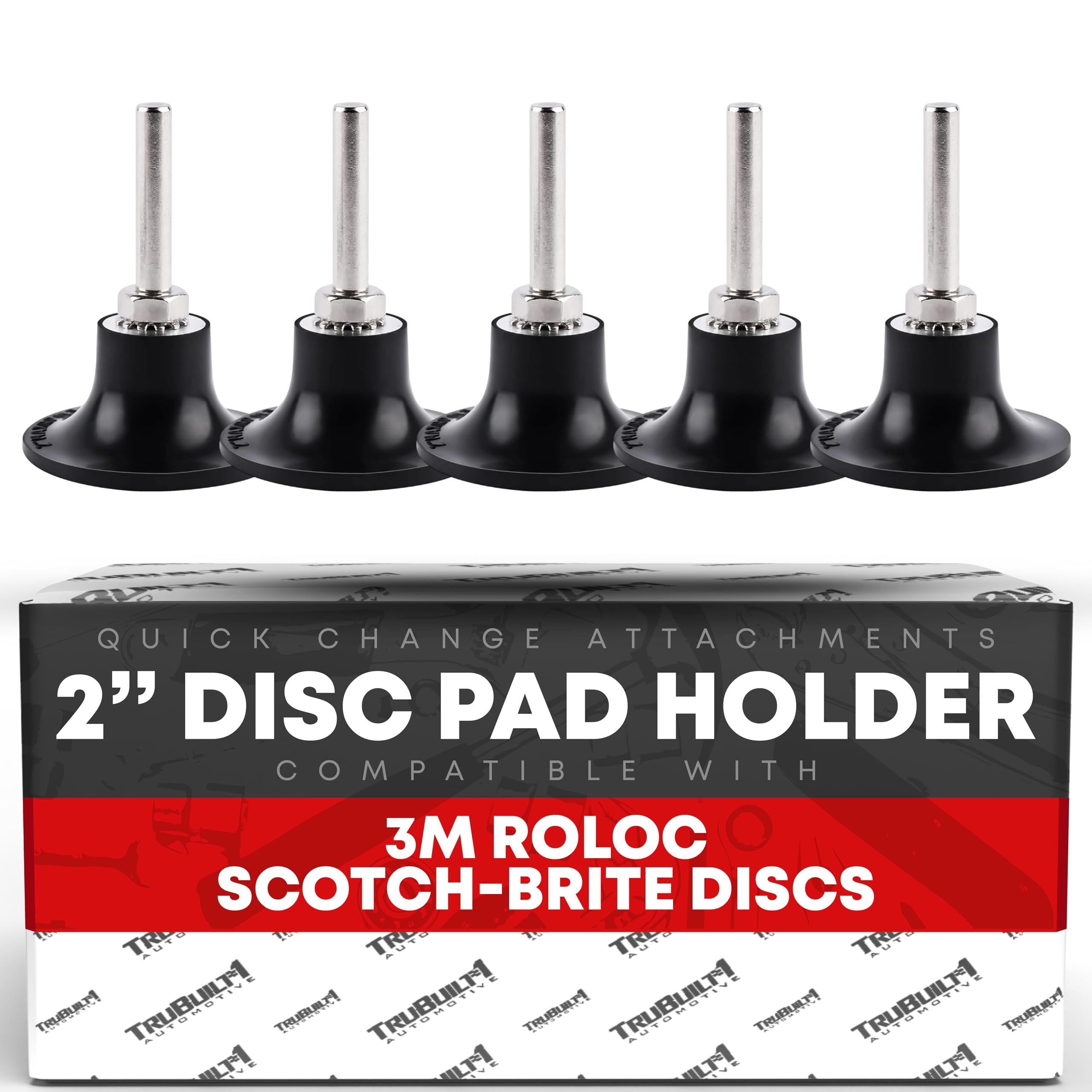 T1A 5 Pack of 2 inch Conditioning Disc Pad Holder Assembly, 1/4'' Shank, Speed-Lok TR Quick-Change Attachment, Compatible with 3M ROLOC Scotch-Brite Brand Discs, T1A-ROLOC-2IN