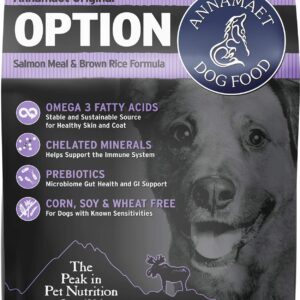 Annamaet Original Option Formula Dry Dog Food, 24% Protein (Salmon & Brown Rice), 5-lb Bag