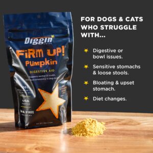 Diggin’ Your Dog FiRM UP! Pumpkin Super Supplement for Dogs and Cats, 16 oz (Pack of 2) - Made in USA, Digestive and Stool Consistency Support