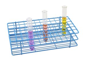 eisco blue epoxy coated steel wire test tube rack, 72 holes, outer diameter permitted of tubes 15-16mm or less, 6x12 format