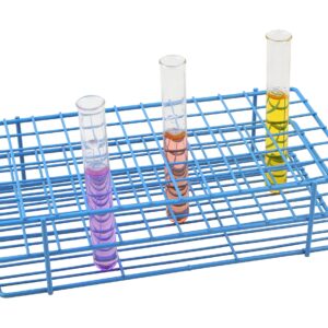 EISCO Blue Epoxy Coated Steel Wire Test Tube Rack, 72 Holes, Outer Diameter Permitted of Tubes 15-16mm or Less, 6x12 Format