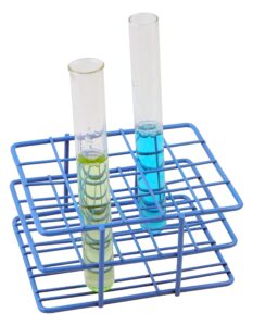 eisco blue epoxy coated steel wire test tube rack, 20 holes, outer diameter permitted of tubes 18-20mm or less, 4 x 5 format