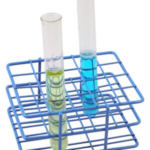 EISCO Blue Epoxy Coated Steel Wire Test Tube Rack, 20 Holes, Outer Diameter Permitted of Tubes 18-20mm or Less, 4 X 5 Format