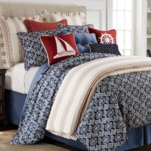 HiEnd Accents 4 Piece Monterrey Coastal Duvet Set, Queen