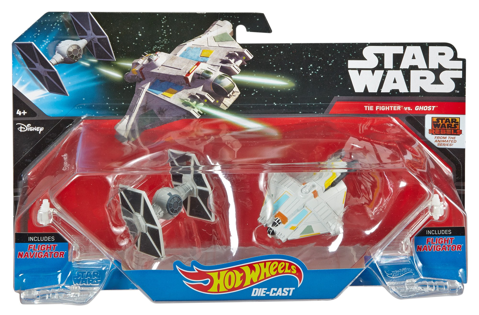 Hot Wheels Star Wars Rebels Ghost vs. Tie Fighter Starships (Pack of 2)