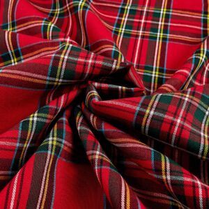 Kaufman House of Wales Lawn Plaid Red, Fabric by the Yard