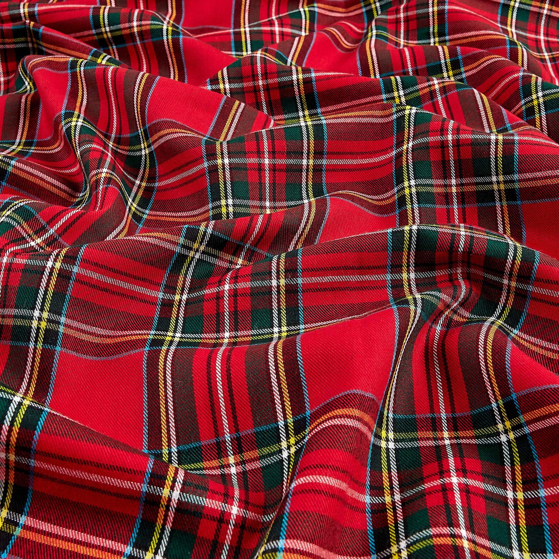 Kaufman House of Wales Lawn Plaid Red, Fabric by the Yard