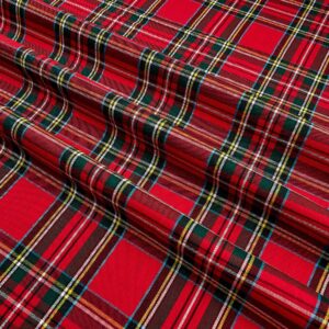 Kaufman House of Wales Lawn Plaid Red, Fabric by the Yard