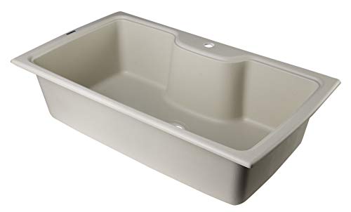 ALFI brand AB3520DI-B Drop-In Single Bowl Granite Composite Kitchen Sink, 35", Biscuit