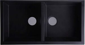 alfi brand ab3420um-bla undercount double bowl granite composite kitchen sink, 34", black