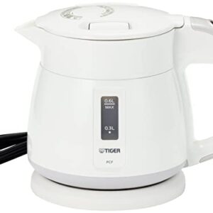 Tiger Electric Kettle 600ml White Wakuko PCF-G060-W Tiger