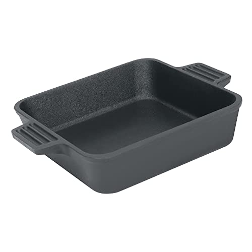 Bayou Classic 7472 8-in Cast Iron Square Cake Pan Ideal For Baking Cornbread Biscuits Cobbler and Deep Dish Pizza