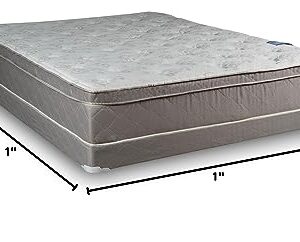 Continental Sleep 10-Inch Plush Foam Encased Hybrid Eurotop Innerspring Mattress and 4" Wood Low Profile Boxspring/Foundation Set, Queen