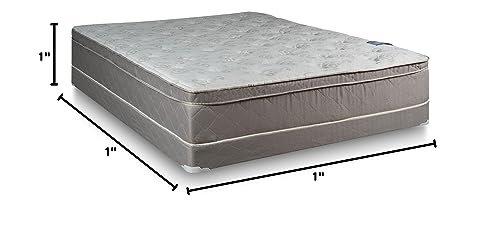 Continental Sleep 10-Inch Plush Foam Encased Hybrid Eurotop Innerspring Mattress and 4" Wood Low Profile Boxspring/Foundation Set, Queen