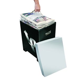 Recyclingbin.com PaperTaker® Newspaper Recycle Bin Black and Silver