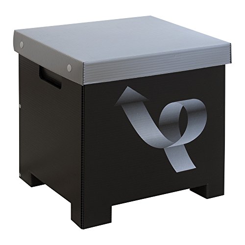 Recyclingbin.com PaperTaker® Newspaper Recycle Bin Black and Silver