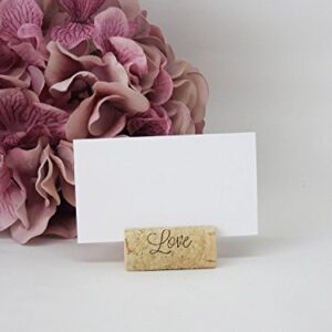 EMazing Goods Wine Cork Place Card Holders Custom Cork Card Holders Love Set of 25 Includes Place Cards Escort Card Rustic Wine Cork Table Décor Wine Theme Vineyard Wedding Cork Placecard