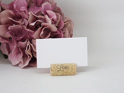 EMazing Goods Wine Cork Place Card Holders Custom Cork Card Holders Love Set of 25 Includes Place Cards Escort Card Rustic Wine Cork Table Décor Wine Theme Vineyard Wedding Cork Placecard